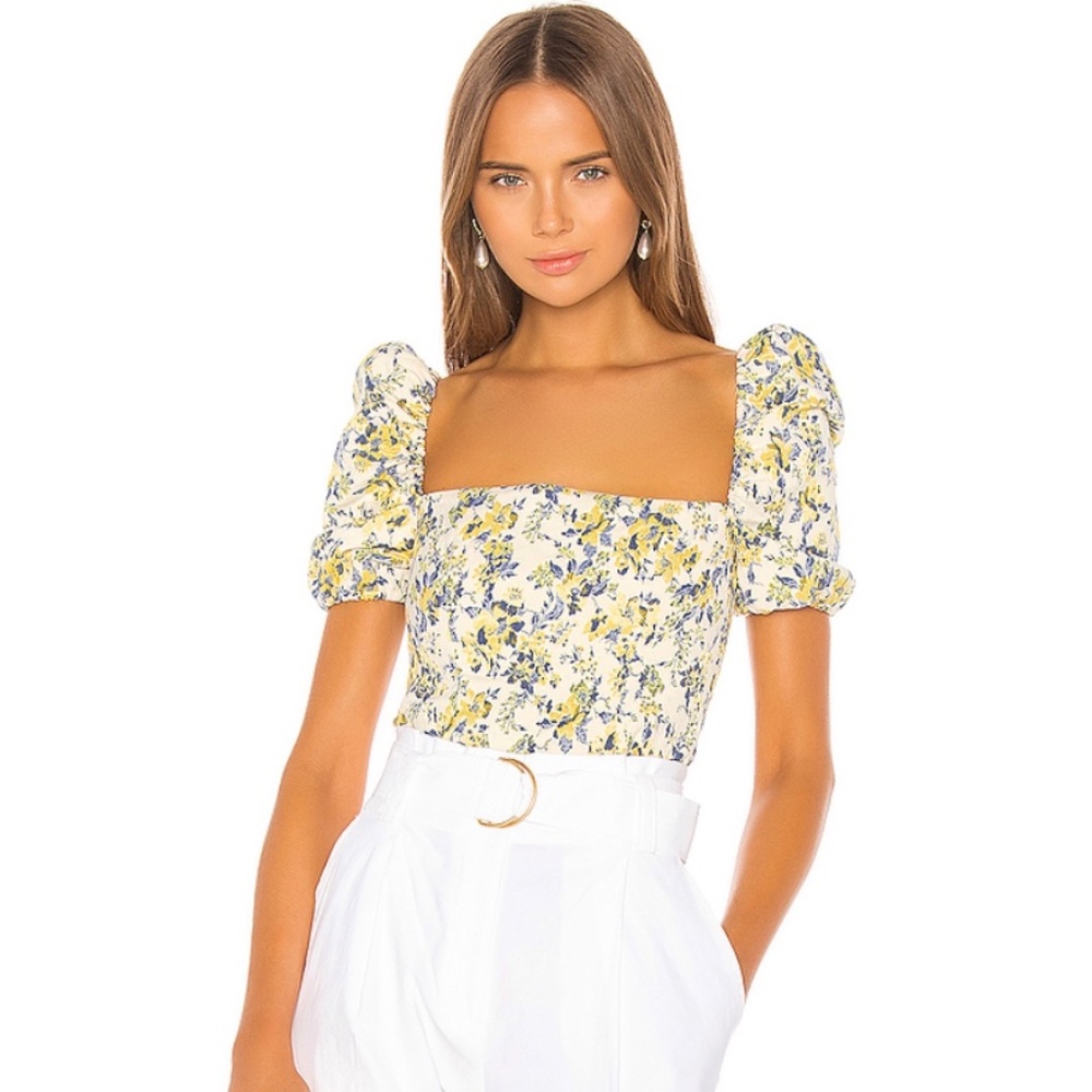 NWT Lovers + Friends Floral Peplum Top